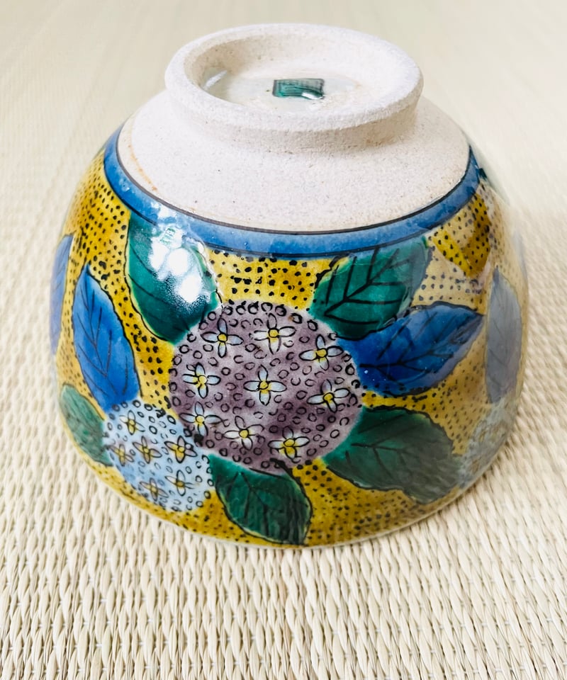 美品 桐箱付】九谷 白峰造 紫陽花茶碗 九谷五彩 抹茶碗 | ginyoudo