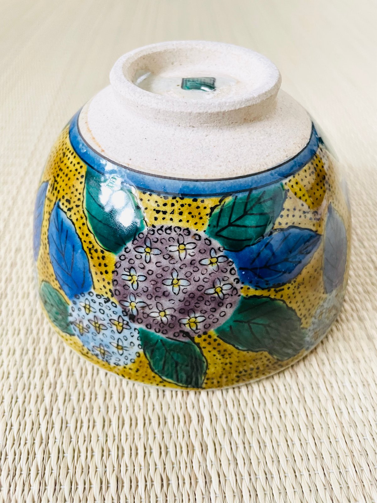 美品 桐箱付】九谷 白峰造 紫陽花茶碗 九谷五彩 抹茶碗 | ginyoudo