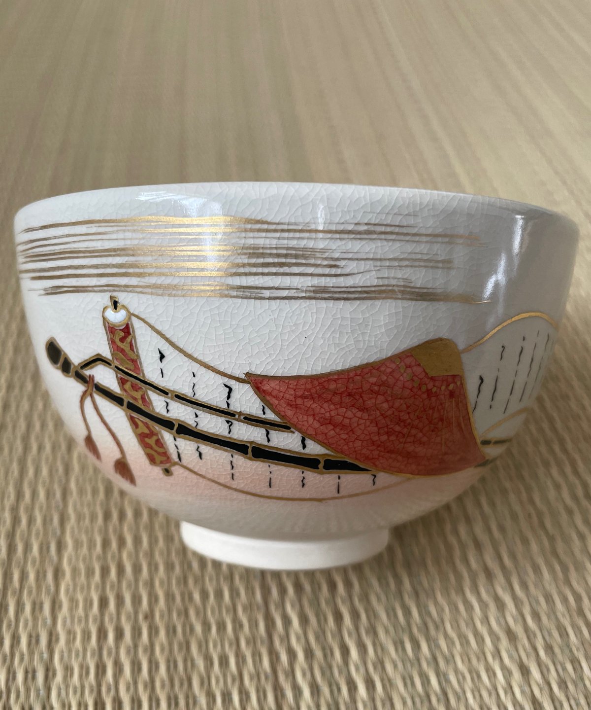 在銘 紙箱付】川添寿楽造 笠に巻物 京焼 茶碗 | ginyoudo