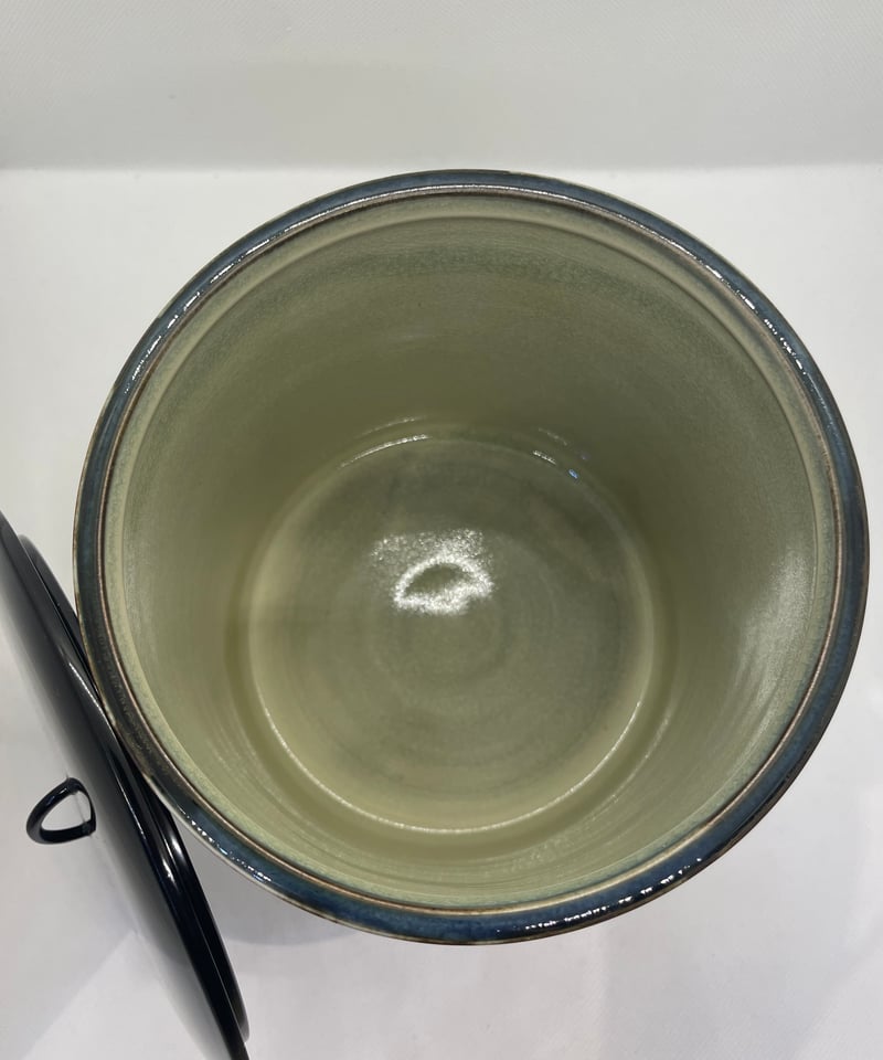 美品 塗り蓋付】一重口 御深井 水指 | ginyoudo