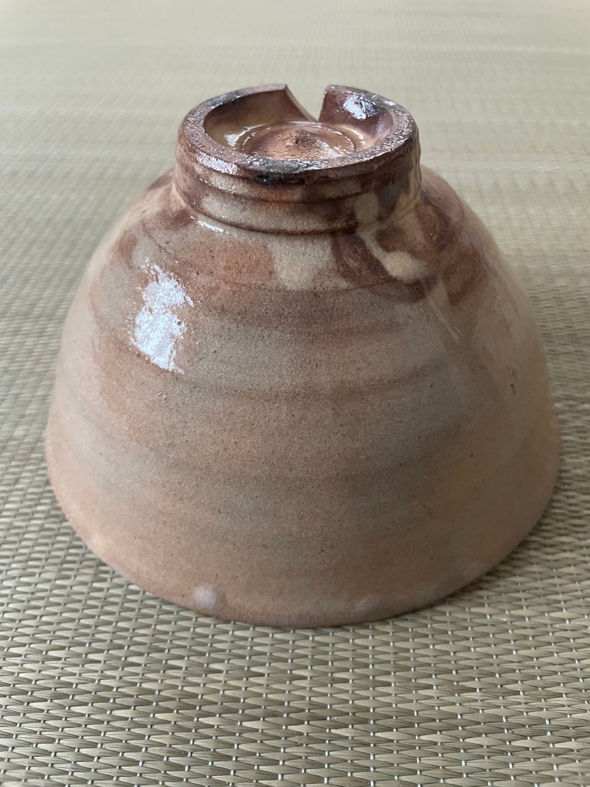 美品 在銘 紙箱付き】原節夫 原窯 枇杷色 萩焼 切り高台 茶碗