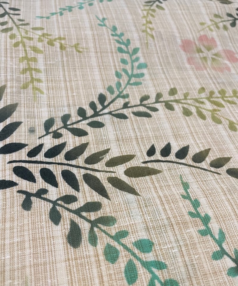 美品 タグ付き 仕立て上がり】 竺仙謹製 注染 綿 浴衣 桜と植物