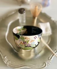 未使用保管品】短冊箱セット （未使用 清水焼在銘茶碗二種、水指建水蓋