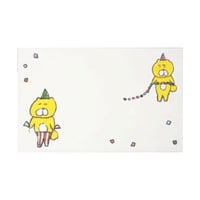 F08-ANC-42 ミニメッセージカード「くまいぬパーティー」