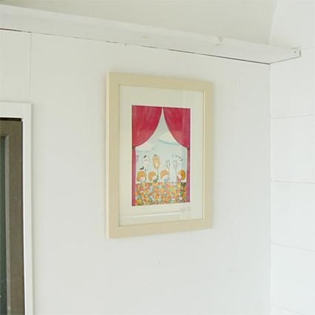 絵画作品「こんにちは劇場」送料無料※額はナチュラルになります。