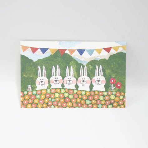 F08-ANC-44 ミニメッセージカード「たくさんうさぎ」 | Anne