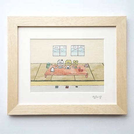 絵画作品「いただきます！」送料無料