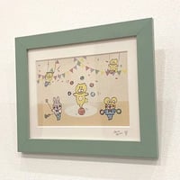 絵画作品「くまいぬサーカス」送料無料
