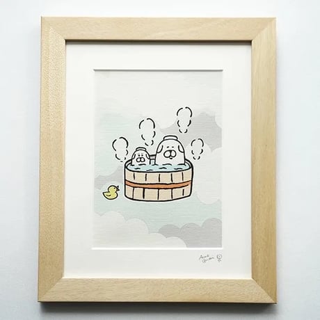 絵画作品「いい湯だな」送料無料