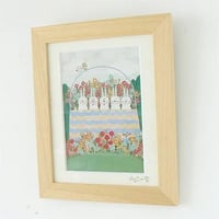 絵画作品「かごの中に入ってみる。」送料無料※額はホワイトになります。