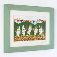 絵画作品「うさぎのプレゼント」送料無料