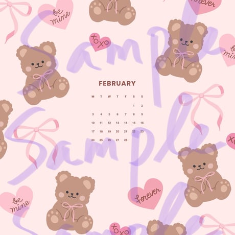 February Wall paper(バレンタイン ベアー💌🧸)