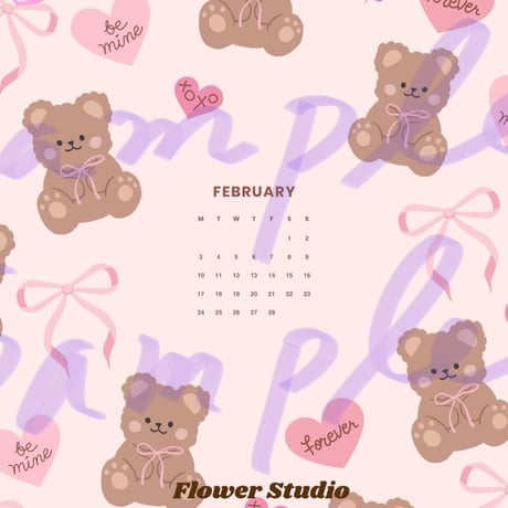 February Wall paper(バレンタイン ベアー💌🧸)