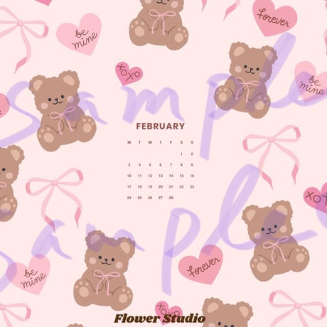 February Wall paper(バレンタイン ベアー💌🧸)
