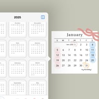 2025 Calendar Stickers (ホワイト)