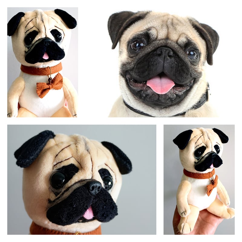 愛犬の写真から作る 平たいオーダーメイド犬ぬいぐるみ｜15cm