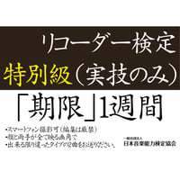 リコーダー検定特別級（実技のみ）※ご購入後に受検番号を発行します