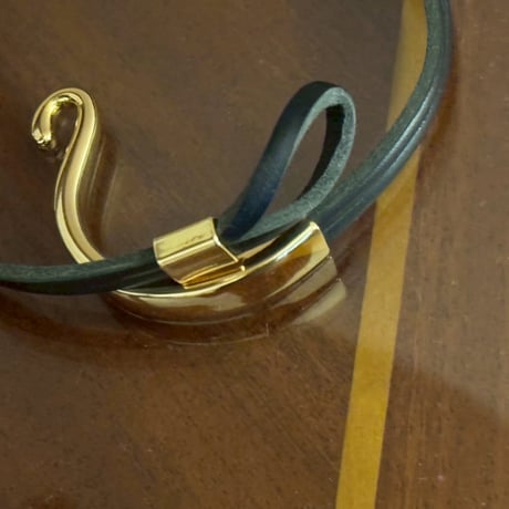 leather gold bracelet