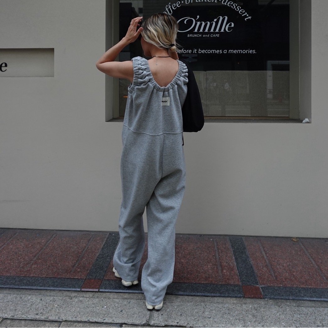 loopback sweat coverall / grey【予約販売】9月末〜順次発送