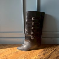 side belt long boots