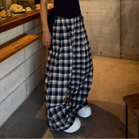 Checkred wide pants