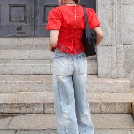 back lace-up blouse