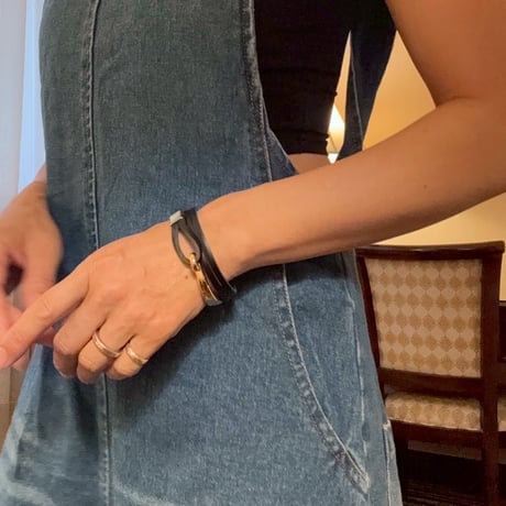 leather gold bracelet