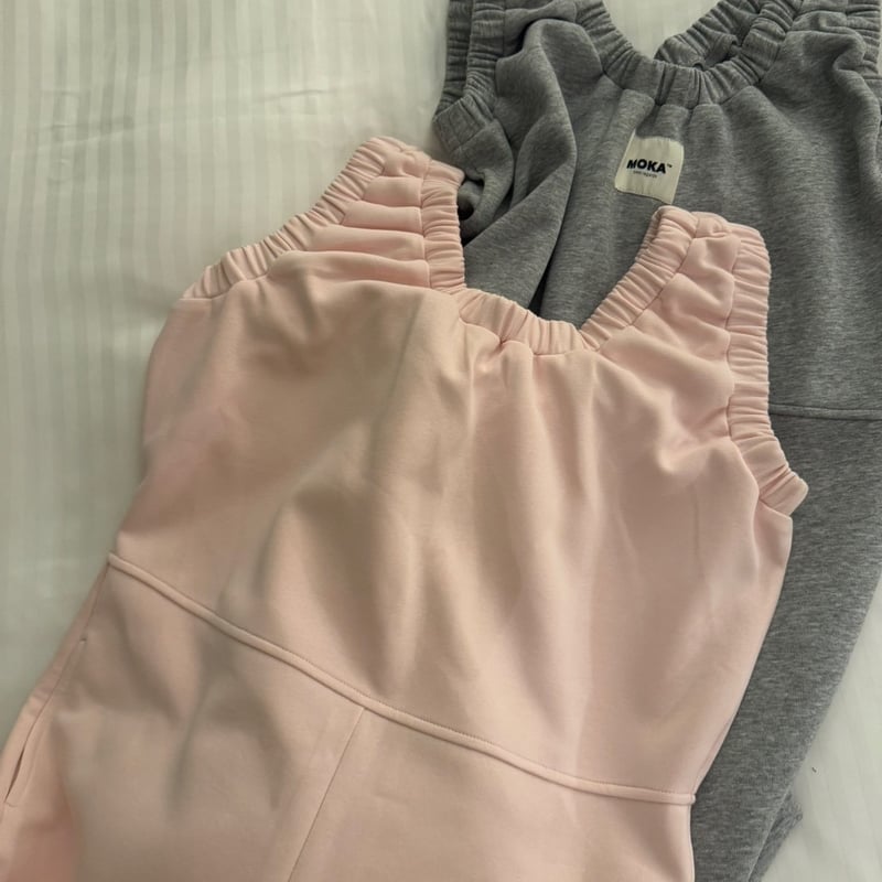 loopback sweat coverall / grey | MOKA