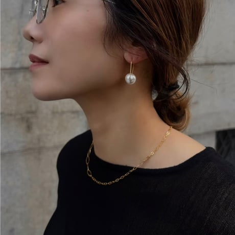 Perl pierce  〝hook〟 silver925