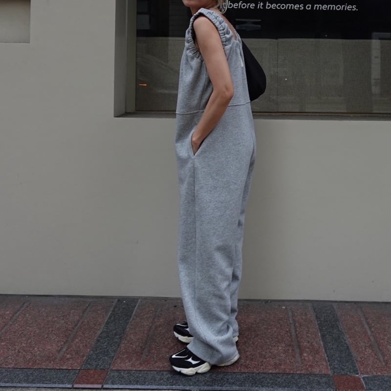 loopback sweat coverall / grey【予約販売】9月末〜順次発送