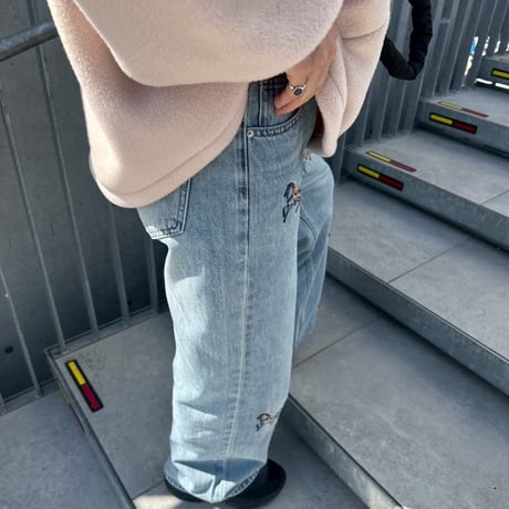 horse embroidery denim