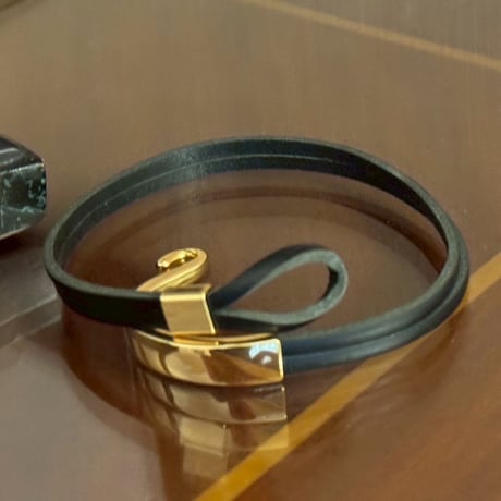 leather gold bracelet