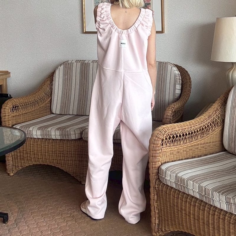 loopback sweat coverall / pink | MOKA