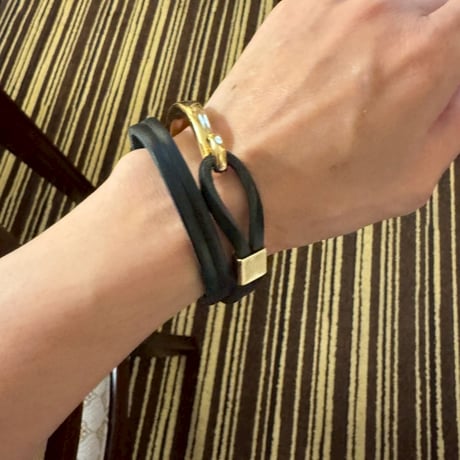 leather gold bracelet