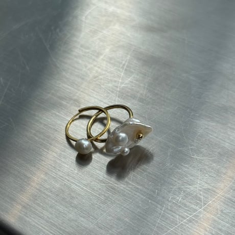 fresh perl 2pair gold リング  〝tsubu〟