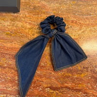 denim ribbon Scrunchie