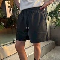 fake leather half pants