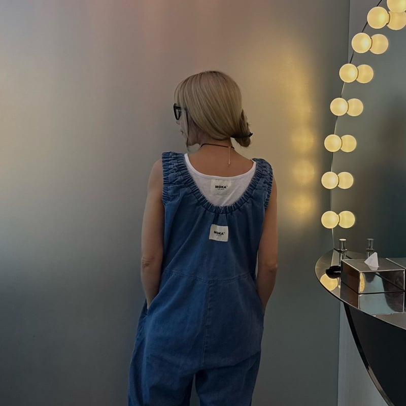 MOKA tag denim coveralls デニム　オールインワン 完売品 MOKA tag denim coveralls デニムオールインワン - メルカリ