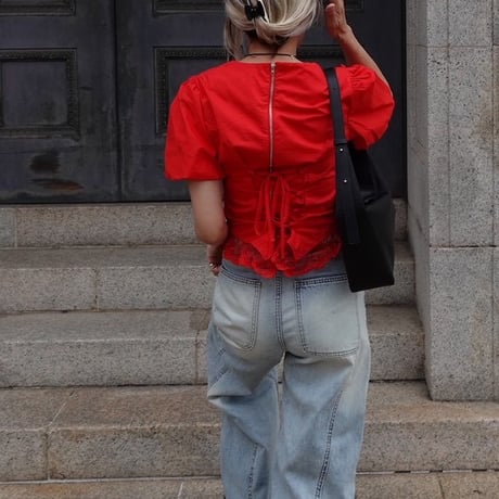 back lace-up blouse