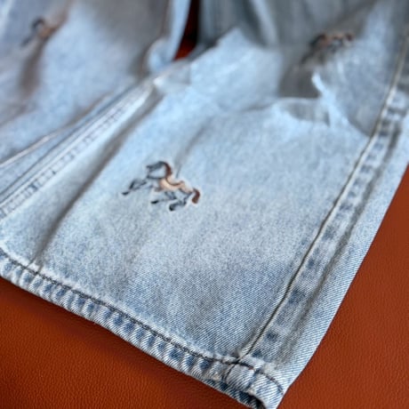 horse embroidery denim
