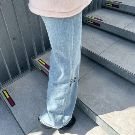 horse embroidery denim