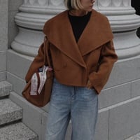 high neck  wool  short coat