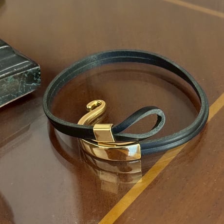 leather gold bracelet