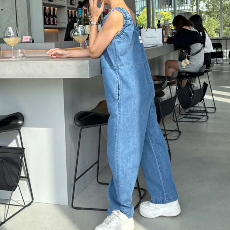 完売商品⭐︎MOKA tag denim coveralls デニムオールインワン MOKA tag denim coveralls デニム オールインワン - メルカリ