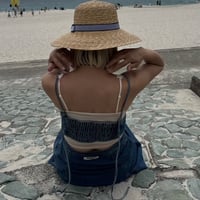 backopen denim onepiece