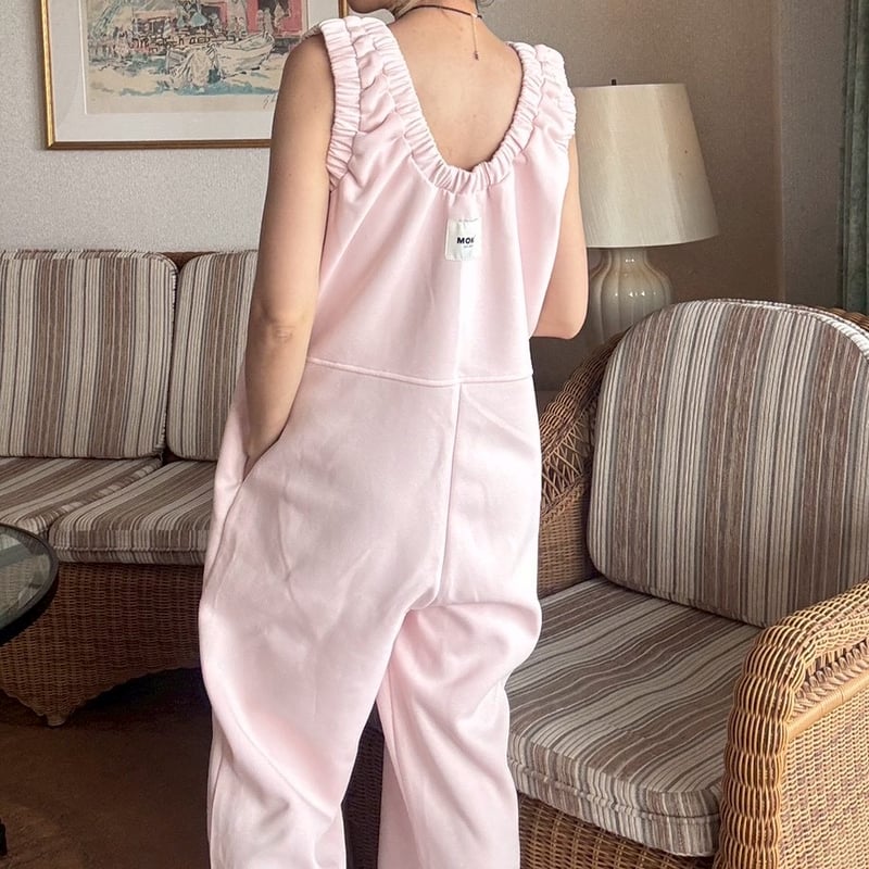 loopback sweat coverall / pink | MOKA