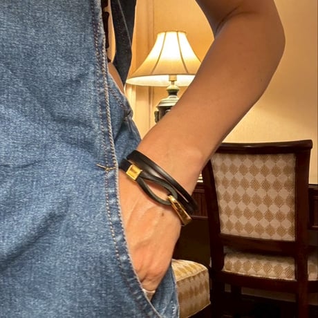 leather gold bracelet