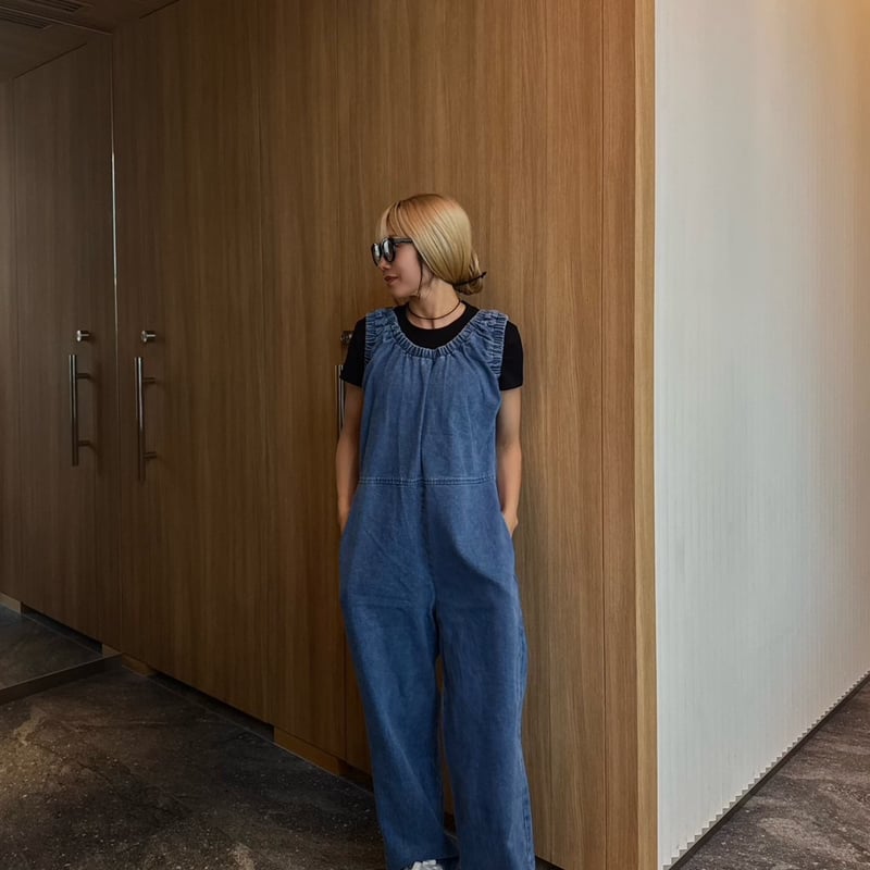 MOKA tag denim coveralls デニム　オールインワン 完売品 MOKA tag denim coveralls デニムオールインワン - メルカリ