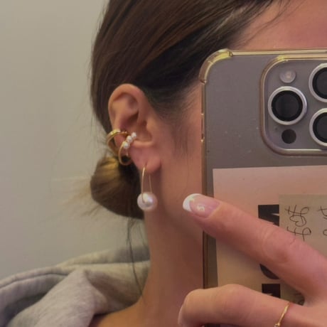 Perl pierce  〝hook〟 silver925