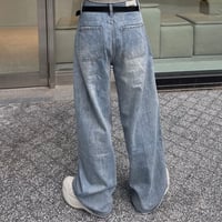 MOKA side wide light denim